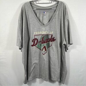 Womens Majestic Arizona Diamondbacks Heathered Gray V-Neck T-Shirt